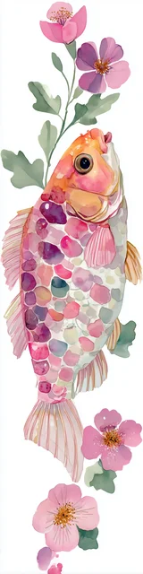 Free printable fish bookmark featuring pretty fish bookmarks